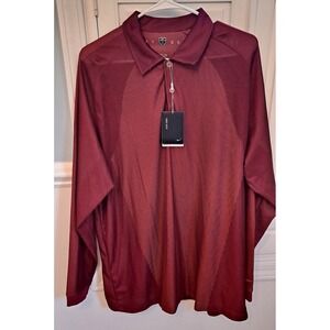 NWT Nike Fit Dry Golf Men's XL  Button Down Long Sleeve Maroon Shirt Retail $70‎